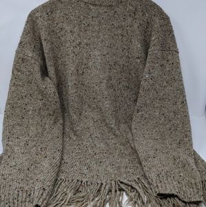 Knitted Long Wool Sweater with Frills